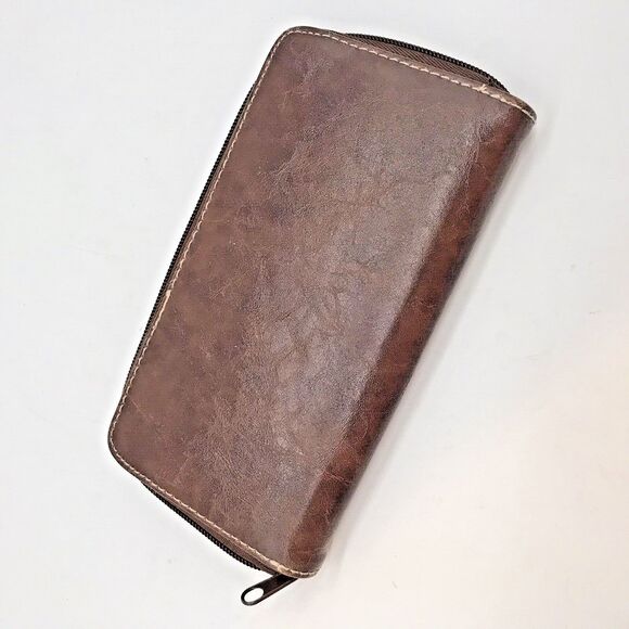 Rosetti Brown Zip Around Travel Wallet Inside Pocket CC Slides ID Coin Pockets - Picture 4 of 6